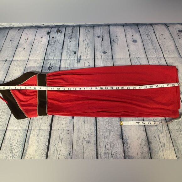 NWT Max and Cleo Meg Coral and Brown Y2K Rockabilly Skater Mini Halter Dress L - Picture 10 of 10